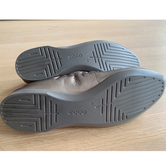 SIZE 10-10.5 ECCO INCISE ENCHANT BALLET BALLERINA FLAT GOLD WARM GREY - Picture 6 of 11